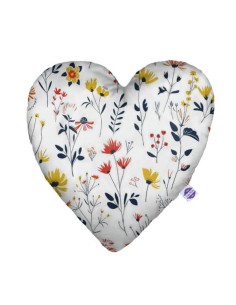 Łąka - Poduszka Dekoracyjna Serce Wafel + Bawełna 48x48 cm