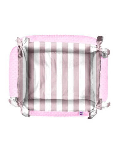 Pasy różowe - Gniazdo Niemowlęce Minky