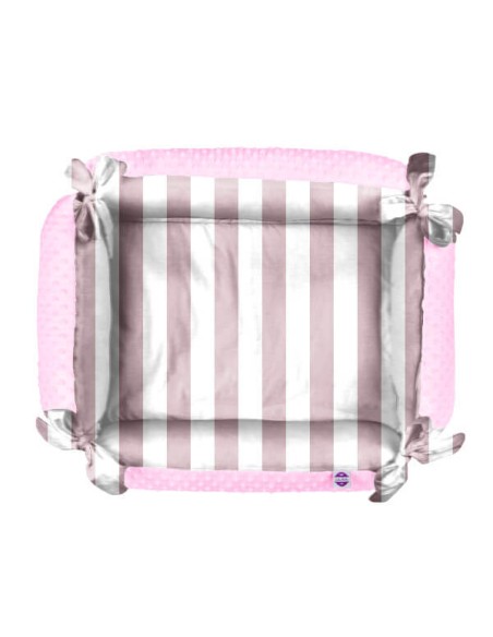 Pasy różowe - Gniazdo Niemowlęce Minky