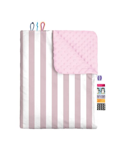 Pasy różowe - Kocyk Minky - dowolny rozmiar