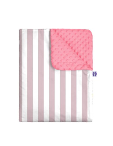 Pasy różowe - Kocyk Minky - dowolny rozmiar