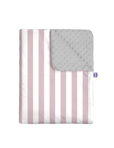 Pasy różowe - Kocyk Minky - dowolny rozmiar