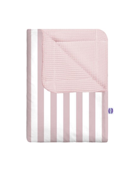 Pasy różowe - Kocyk Wafel - dowolny rozmiar