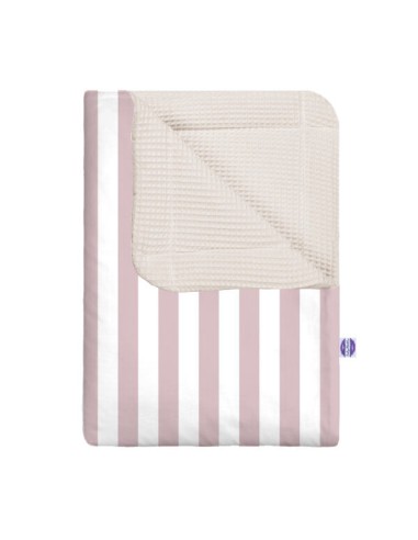 Pasy różowe - Kocyk Wafel - dowolny rozmiar