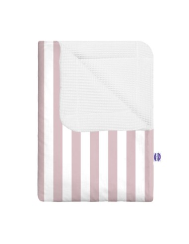 Pasy różowe - Kocyk Wafel - dowolny rozmiar