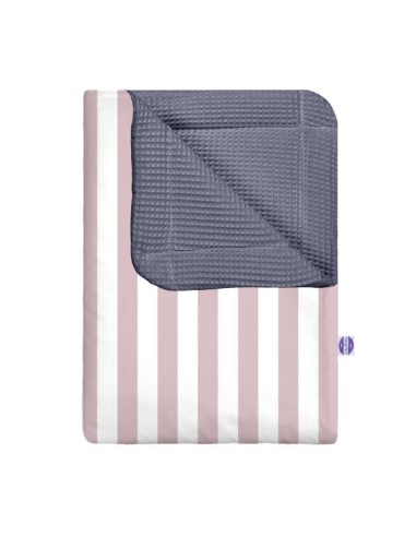 Pasy różowe - Kocyk Wafel - dowolny rozmiar