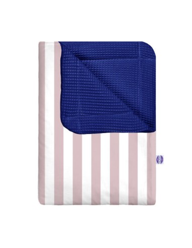 Pasy różowe - Kocyk Wafel - dowolny rozmiar