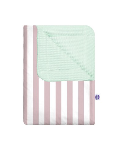 Pasy różowe - Kocyk Wafel - dowolny rozmiar