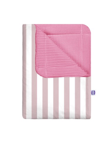 Pasy różowe - Kocyk Wafel - dowolny rozmiar