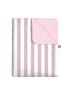 Pasy różowe - Zestaw - Kocyk Minky + Poduszka Minky - dowolny rozmiar