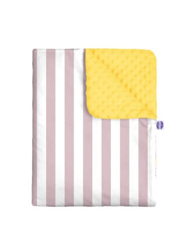 Pasy różowe - Zestaw - Kocyk Minky + Poduszka Minky - dowolny rozmiar