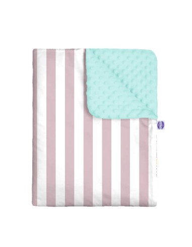 Pasy różowe - Zestaw - Kocyk Minky + Poduszka Minky - dowolny rozmiar