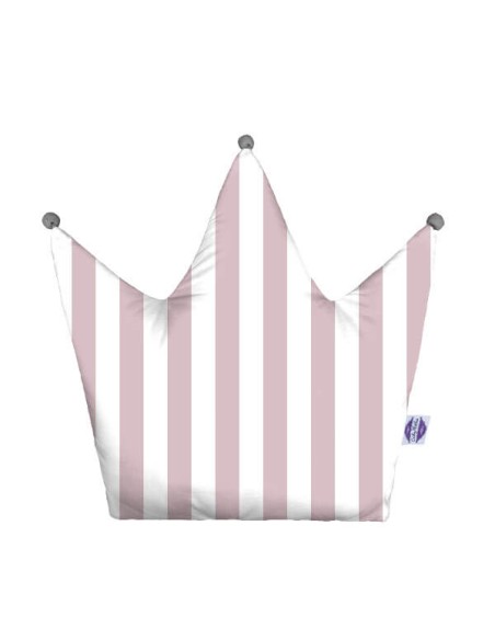 Pasy różowe - Poduszka Dekoracyjna Velvet + Bawełna Korona 48x42 cm