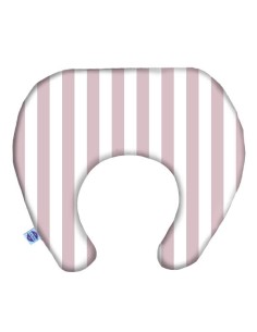 Pasy różowe - Poduszka Podróżna Mały Rogal 33x26 cm (1-4 LAT) bawełna + minky