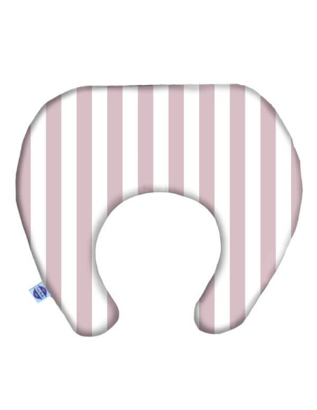 Pasy różowe - Poduszka do Karmienia Rogal 63x59 cm - bawełna + velvet