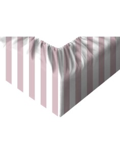 Pasy różowe - Prześcieradło Bawełniane z Gumką - Dowolny Rozmiar