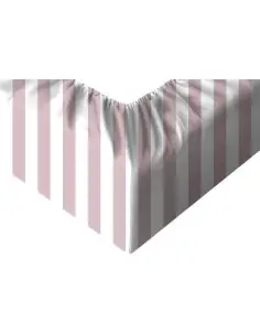 Pasy różowe - Prześcieradło Bawełniane z Gumką - Dowolny Rozmiar