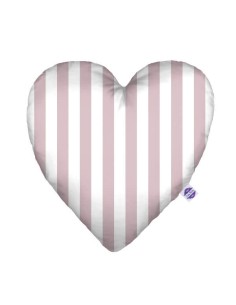 Pasy różowe - Poduszka Dekoracyjna Velvet + Bawełna Serce 48x48 cm