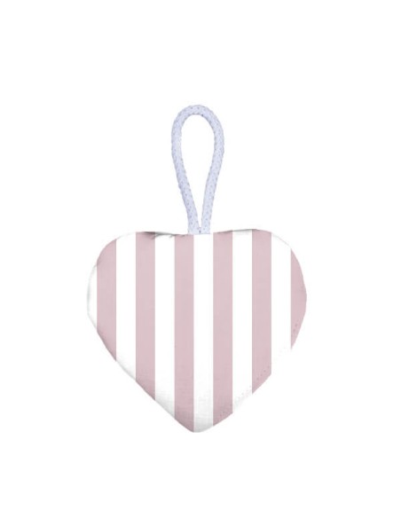 Pasy różowe - Zawieszka dekoracyjna serduszko - 13x13 cm