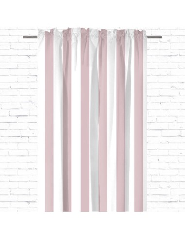 Pasy różowe - Zasłona bawełniana dekoracyjna