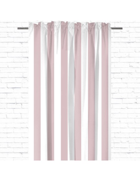 Pasy różowe - Zasłona bawełniana dekoracyjna