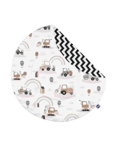Pojazdy - Mata do zabawy i raczkowania - Okrągła - dowolny rozmiar
