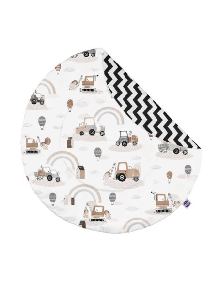 Pojazdy - Mata do zabawy i raczkowania - Okrągła - dowolny rozmiar