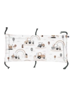 Pojazdy - Moduł 60x30 cm Ochraniacza na Szczebelki do Łóżeczka 60x120 cm - dwustronnie bawełniany