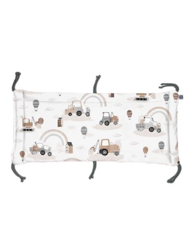 Pojazdy - Moduł 60x30 cm Ochraniacza na Szczebelki do Łóżeczka 60x120 cm - dwustronnie bawełniany