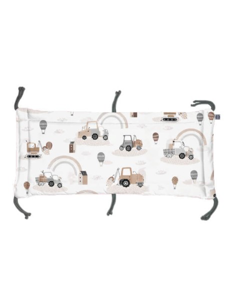 Pojazdy - Moduł 70x30 cm Ochraniacza na Szczebelki do Łóżeczka 70x140 cm - dwustronnie bawełniany