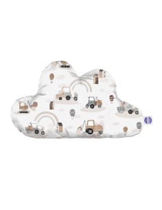 Pojazdy - Poduszka Dekoracyjna Velvet + Bawełna Chmurka 54x34 cm