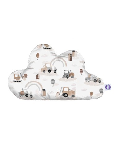 Pojazdy - Poduszka Dekoracyjna Chmurka Wafel + Bawełna 54x34 cm