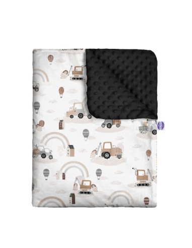 Pojazdy - Zestaw - Kocyk Minky + Poduszka Minky - dowolny rozmiar