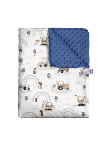 Pojazdy - Zestaw - Kocyk Minky + Poduszka Minky - dowolny rozmiar