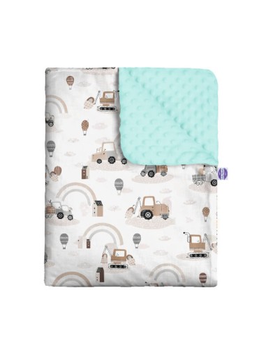 Pojazdy - Zestaw - Kocyk Minky + Poduszka Minky - dowolny rozmiar