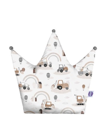 Pojazdy - Poduszka Dekoracyjna Bawełniana Korona 48x42 cm