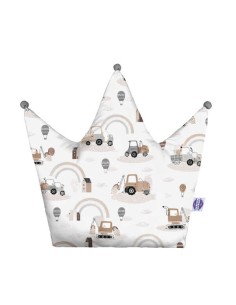 Pojazdy - Poduszka Dekoracyjna Velvet + Bawełna Korona 48x42 cm