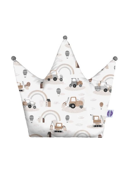 Pojazdy - Poduszka Dekoracyjna Korona Wafel + Bawełna 48x42 cm