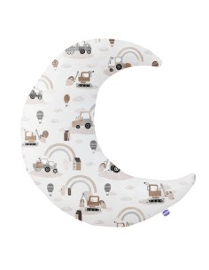 Pojazdy - Poduszka Dekoracyjna Bawełna + Velvet Księżyc 45x45 cm