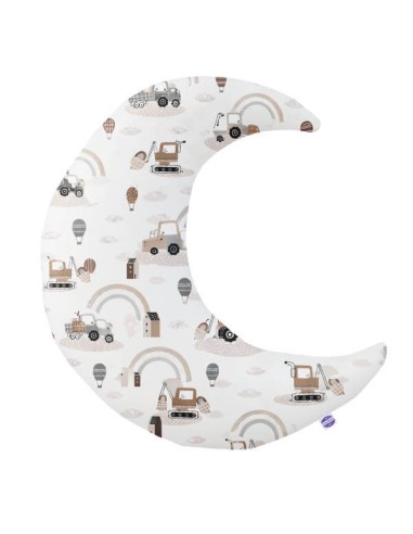 Pojazdy - Poduszka Dekoracyjna Bawełna + Velvet Księżyc 45x45 cm