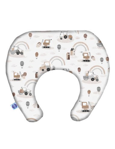 Pojazdy - Poduszka do Karmienia Rogal 63x59 cm - bawełna + minky