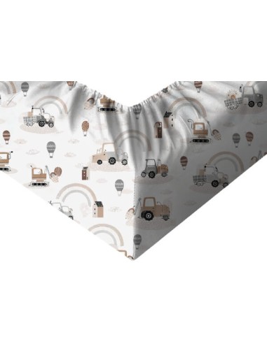 Pojazdy - Prześcieradło Bawełniane z Gumką - Dowolny Rozmiar