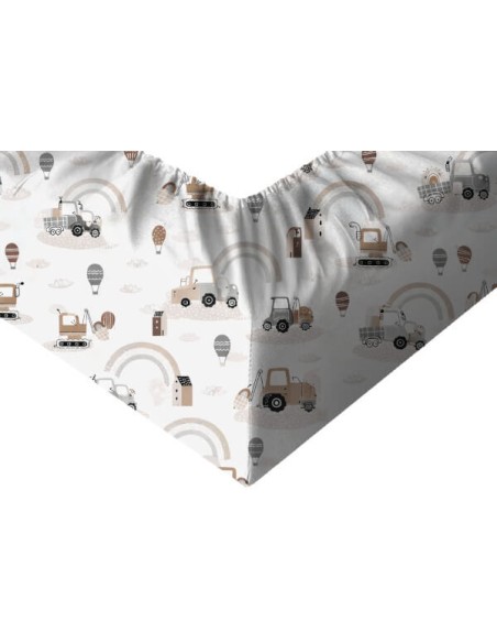Pojazdy - Prześcieradło Bawełniane z Gumką - Dowolny Rozmiar