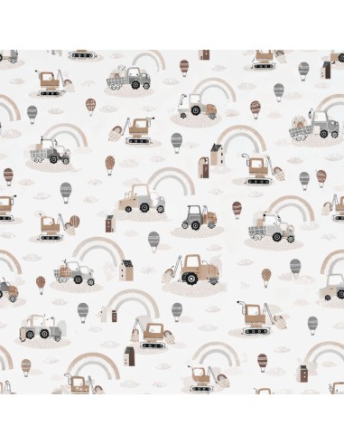 Pojazdy - Prześcieradło Bawełniane Bez Gumki - Dowolny Rozmiar