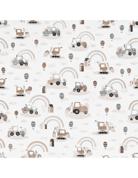 Pojazdy - Prześcieradło Bawełniane Bez Gumki - Dowolny Rozmiar