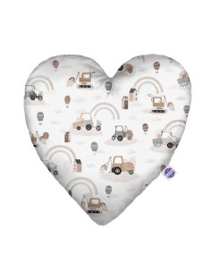 Pojazdy - Poduszka Dekoracyjna Velvet + Bawełna Serce 48x48 cm
