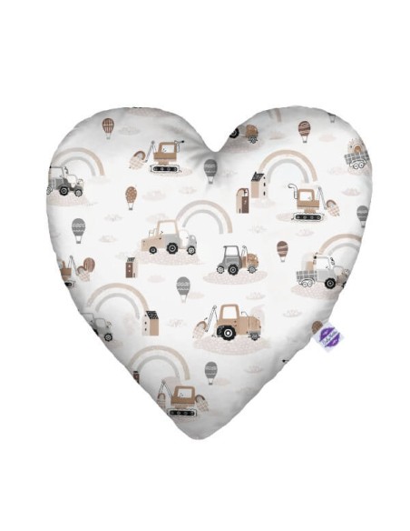 Pojazdy - Poduszka Dekoracyjna Velvet + Bawełna Serce 48x48 cm
