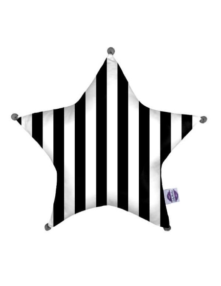 Pasy czarne - Poduszka Dekoracyjna Gwiazdka Wafel + Bawełna 45x45 cm