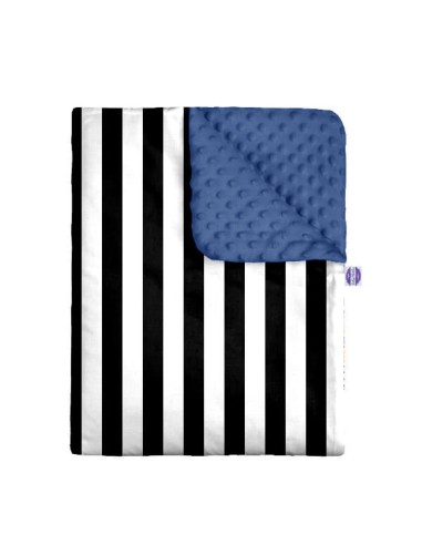 Pasy czarne - Zestaw - Kocyk Minky + Poduszka Minky - dowolny rozmiar