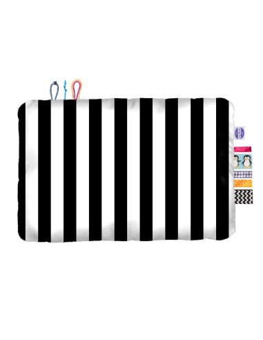 Pasy czarne - Zestaw - Kocyk Minky + Poduszka Minky - dowolny rozmiar